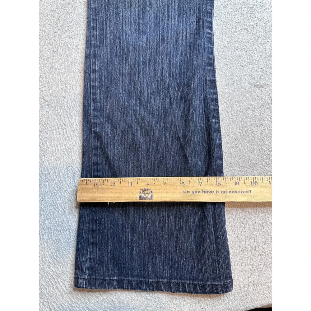 Style & Co Bootcut Jeans Womens 12 Dark Wash Blue Stretch Denim Double‎ Button